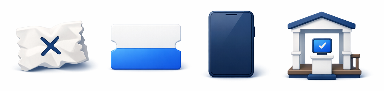 Paper vs digital ticket icons