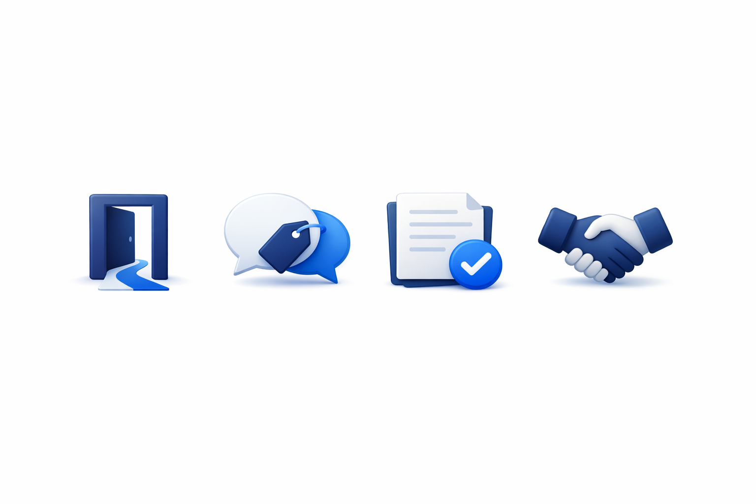 Professionalism, systems story, and settlement promise icons
