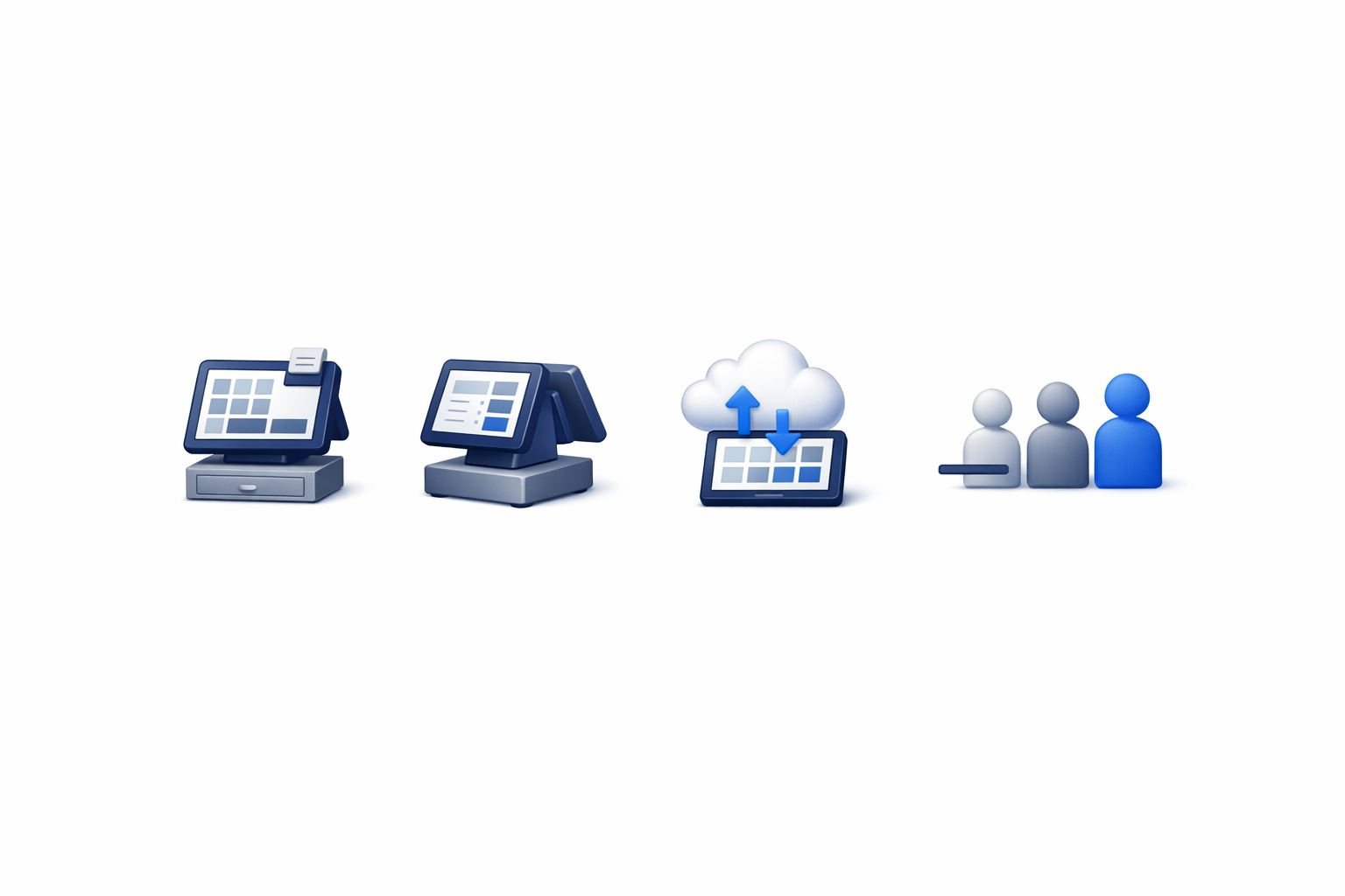 Multi-register checkout icons